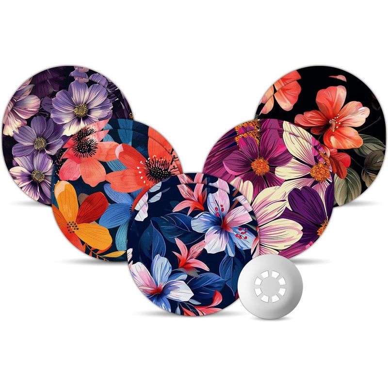 Libre 3 Sensor Covers Waterproof Amolyfe 10 Pack Freestyle Libre 3 Plus Covers BumpProof with Hard Cap Breathable Latex Free Glucose Sensor CGM Adhesive Patches 14Day CGM Protection BFlower